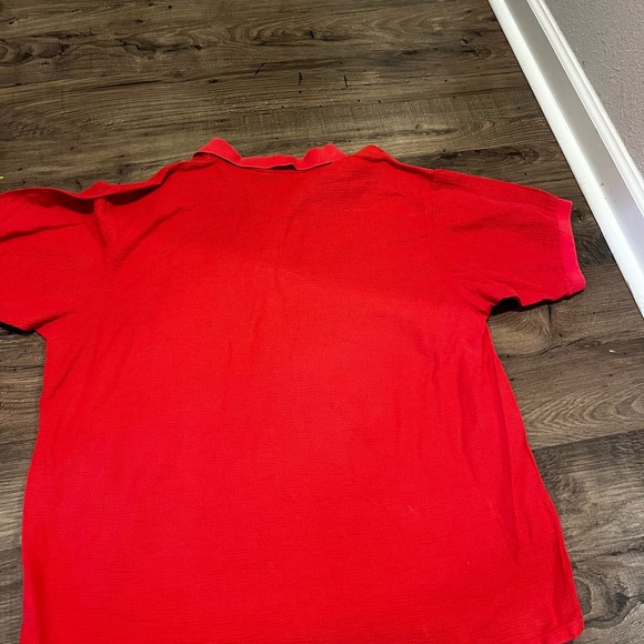 Vintage Patagonia 1990s Cotton Mesh Polo Shirt – Red, Size L (Made in Hong Kong) - Picture 6 of 6